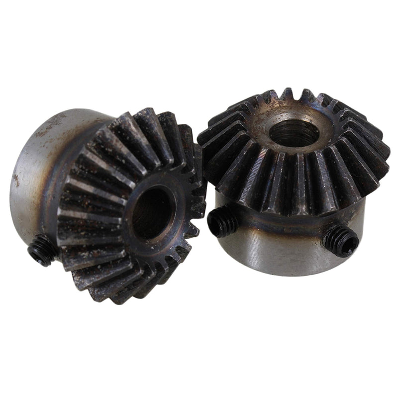[Australia - AusPower] - CNBTR 45 Steel 1.5 Modulus Silver 8mm Hole Diameter Tapered Bevel Gear Wheel 20 Teeth Pack of 2 