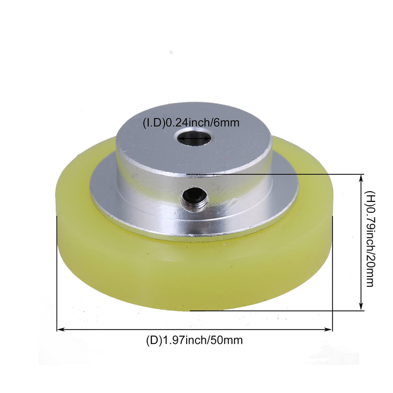 CNBTR 50x6mm aluminum silicone industrial encoder wheel for rotary switch encoders, used for precise measurement in machinery.