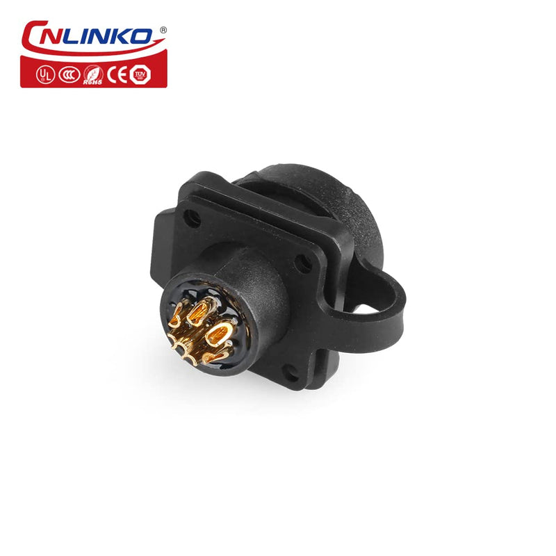 [Australia - AusPower] - CNLINKO M12 Waterproof Connector PBT Plastic DC 12V Cable Panel Mount For AV System (7pin) 7pin 