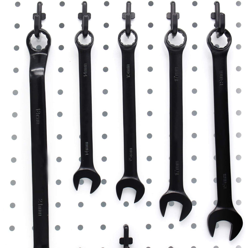 [Australia - AusPower] - Pegboard Hooks Kit 200PK Pegboard J Hook Assortment Black Peg Hooks 