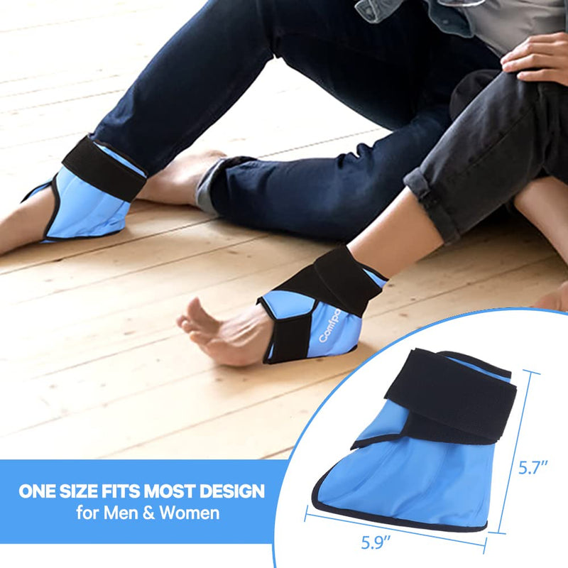 [Australia - AusPower] - Comfpack Heel Ice Pack for Pain Relief, Hot Cold Therapy Foot Ankle Ice Pack Wrap for Plantar Fasciitis, Achilles Tendonitis, Ankle Sprain, Swelling Foot, Heel Spur, Sport Injuries 