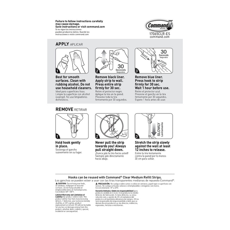 [Australia - AusPower] - Command 17065CLR-6ES Wire Hook, 6, Clear, 6 Count 6 Hooks 