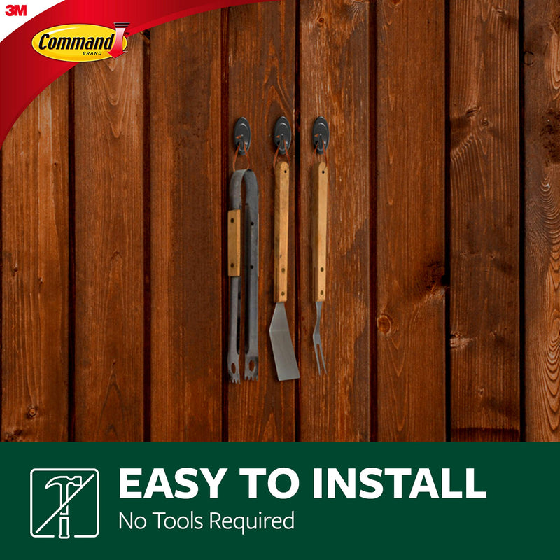 [Australia - AusPower] - Command 17086S-AW-E Outdoor Terrace, Medium, 2-Hooks (17086S-AWES), 4 Strips, Slate Gray, 2 Count Outdoor Hooks 