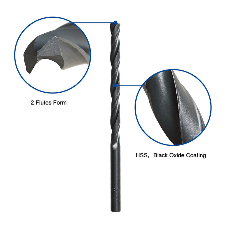 [Australia - AusPower] - COMOWARE Twist Drill Bit Set- High Speed Steel Jobber Drill Bits, General Purpose, Black Oxide for Wood Plastic Alloys 10 Pcs, 1/16"-1/4" 10 pcs Black 