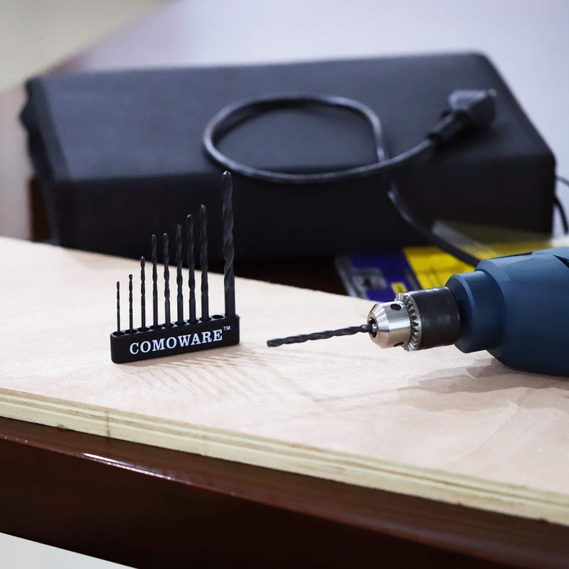 [Australia - AusPower] - COMOWARE Twist Drill Bit Set- High Speed Steel Jobber Drill Bits, General Purpose, Black Oxide for Wood Plastic Alloys 10 Pcs, 1/16"-1/4" 10 pcs Black 