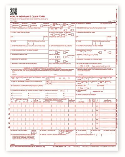 [Australia - AusPower] - New CMS 1500 Claim Forms - HCFA (Version 02/12) (100 Sheets) 100 Sheets 