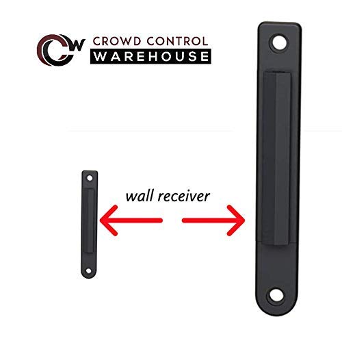 [Australia - AusPower] - CCW Series WMB-125 Fixed Wall Mount Retractable Belt Barrier 11 Foot with Black Steel Case (Black"This LINE is Closed" Belt) Messaging 