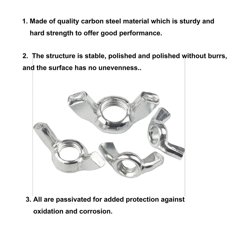 [Australia - AusPower] - cSeao 28pcs Wing Nuts Assortment Kit Butterfly Nut Zinc Plated, 3/16-16"/ 1/4-20"/ 5/16-18"/ 3/8-16" 