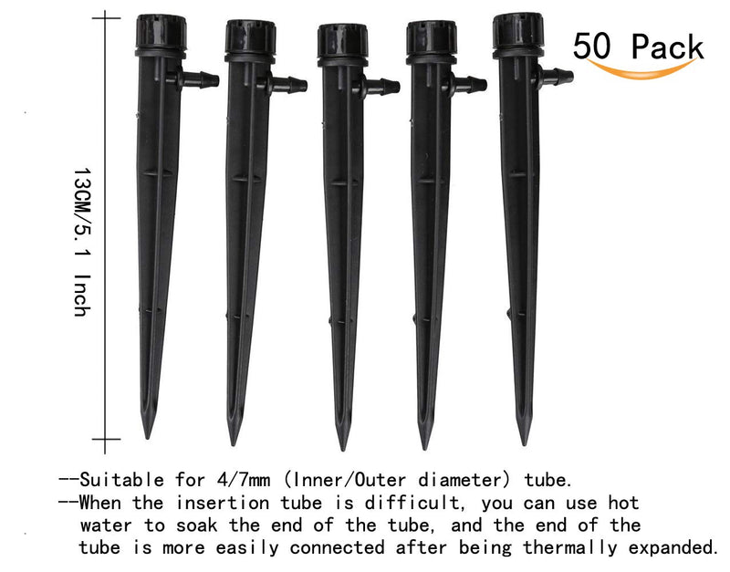 [Australia - AusPower] - CTKcom Adjustable 360 Degree Water Flow Irrigation Drippers on Stake Emitter Drip System,Pack of 50 
