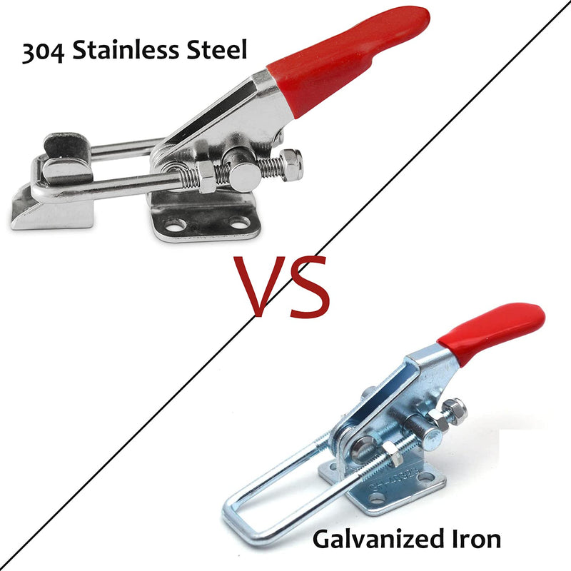 [Australia - AusPower] - CUKAYO 2pcs Heavy Duty Toggle Clamp, 304 Stainless Steel Adjustable U Bolt Holding Quick Release Latch Capacity 400LBs (40323-2pcs) 