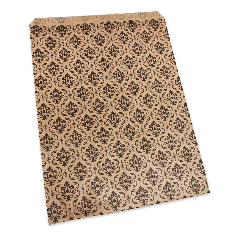 [Australia - AusPower] - CuteBox 100pc Damask Flat Paper Gift Bags (8.5" x 11") for Merchandise, Crafts, Party Favors, Retail, Handmade Goods, Arts and Crafts, Outdoor Events, Holidays, Weddings 1 Count (Pack of 100) 100pcs 