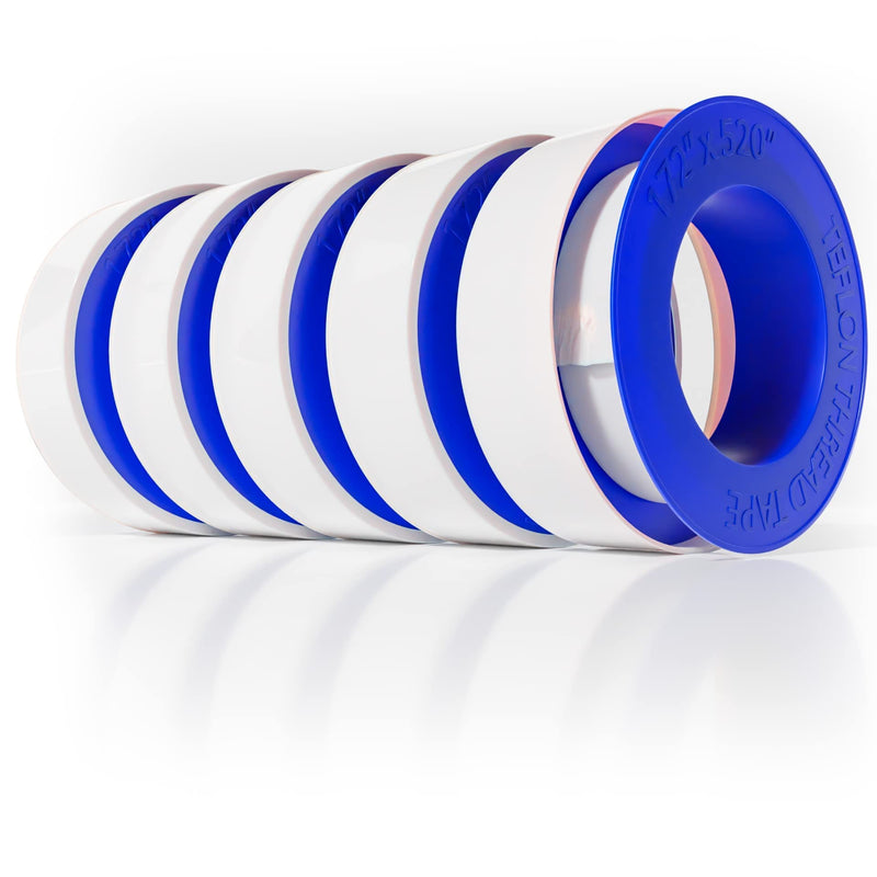 [Australia - AusPower] - 5 Rolls 1/2 Inch(W) X 520 Inches(L) Extra Long Teflon Tape - Plumbers PTFE Tape – Thick Thread Seal - Plumber Tape for Home Plumbing Pipe Sealing Shower Head - Waterproof Strong Sealant Tape 