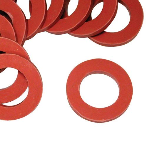 Black Danco 80787 round hose washer for washing machines, 3/4 inch ID, 1 inch OD, 5/8 inch diameter, flat washer for plumbing