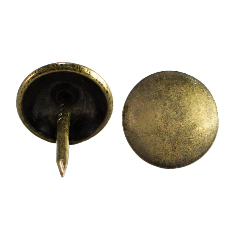 [Australia - AusPower] - decotacks® 500 PCS Heavy Duty Antique Brass Finish Upholstery Tacks, Furniture Nails, French Natural Thumb Tack Push Pin, 7/16" Head Dia [Antique Brass, French Natural] DX0511AB500 