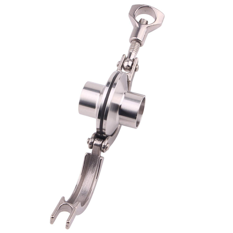 [Australia - AusPower] - DERNORD Stainless Steel Tri-clamp (Tri-Clover Clamp) + 2 Pcs SUS304 Sanitary Pipe Weld Ferrule + FKM Gasket (1 Inch) 1 Inch 