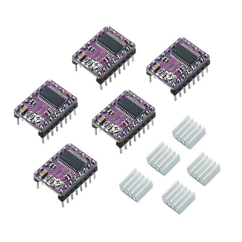 [Australia - AusPower] - DEVMO 5pcs DRV8825 Stepper Motor Driver Module with Mini Heat Sink for 3D Printer Accessories Compatible with RepRap 4 RAMPS 1.4 StepStick 