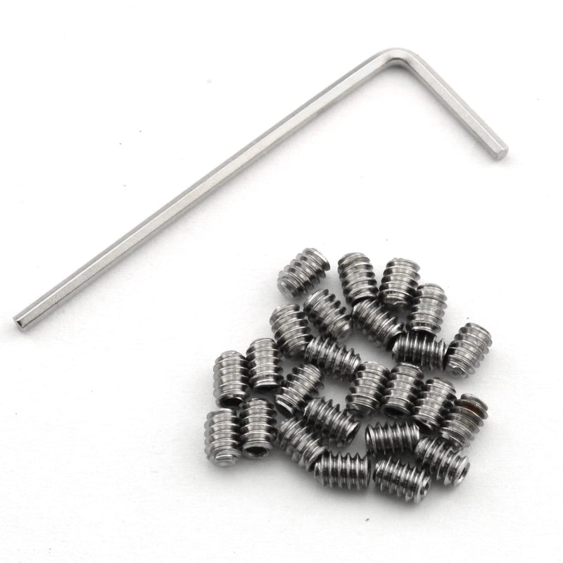 [Australia - AusPower] - DGBRSM 25pcs 6-32 x 3/16" Stainless Steel Allen Head Hex Hexagon Socket Set Screws Cup Point with Hex Key Wrench 6-32 x 3/16 Incn 