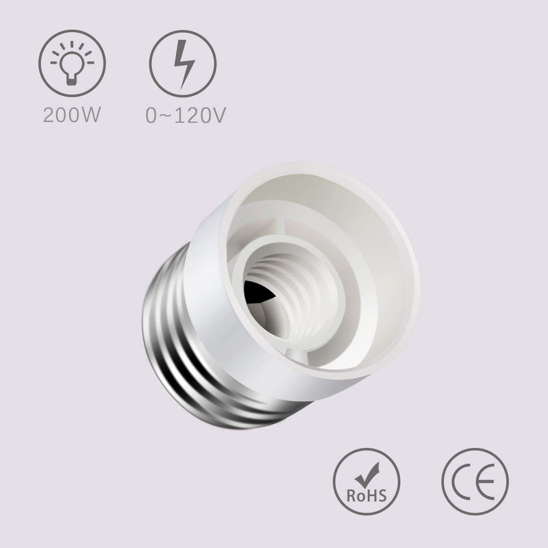 [Australia - AusPower] - DiCUNO E26 to E12 Socket Adapter, Standard Medium to Candelabra Base LED Bulb Converter, 0~120V Max 200W and 165℃ Heat-Resistant E26 Medium Adapter, 6-Pack 6 Count (Pack of 1) 