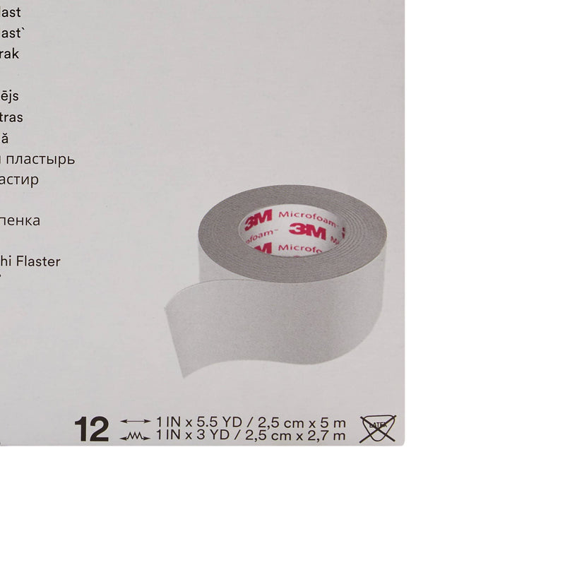 [Australia - AusPower] - Direct Collection 3M Microfoam Surgical Tape 1" x 5 1/2 yd, Stretched Box of 12 