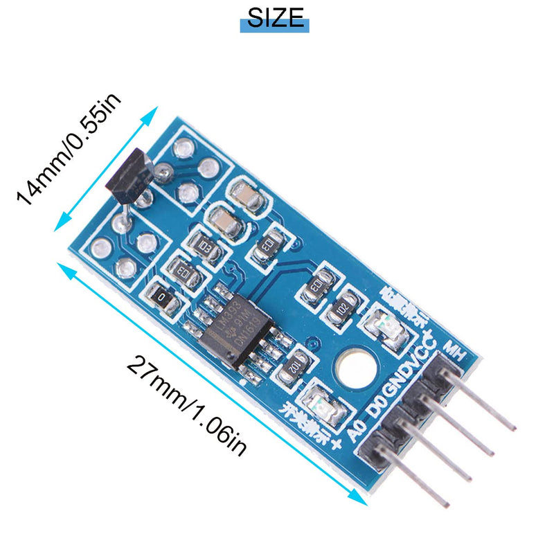[Australia - AusPower] - DKARDU 5 pcs 3144E Hall Effect Sensor Module Speed Sensor Magnetic Sensor Module Counting Sensor Magnetic Detector T104 with Dupont Cable 