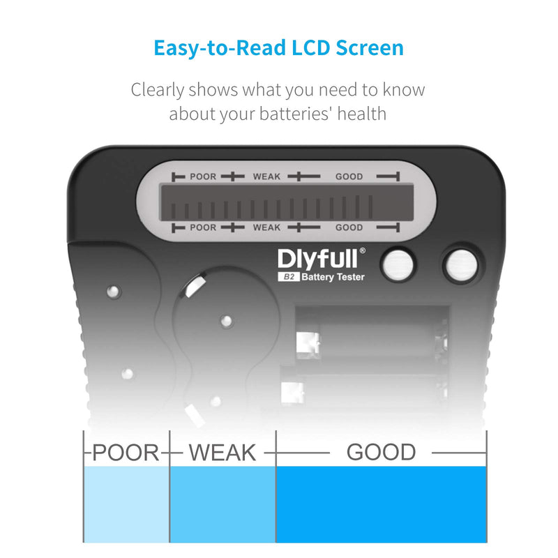 [Australia - AusPower] - Battery Tester, Dlyfull LCD Display Universal Battery Checker for AA AAA C D 9V CR2032 CR123A CR2 CRV3 2CR5 CRP2 1.5V/3V Button Cell Batteries, 1x AAA Batteries Included 