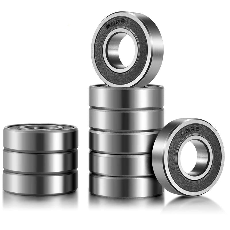 [Australia - AusPower] - Bearings 1/2 inch Bore R8-2RS Double Rubber Sealed Roller Ball Bearing 1/2 x1-1/8 x5/16 Inch ABEC3 Precision Small Ball Bearing for Electric Motor, Wheels, Home Appliances, Garden Machinery (10 Pack) 