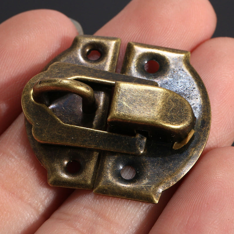 [Australia - AusPower] - Dophee 10pcs Antique Brass Decorative Hasp Jewelry Wooden Box Hasp Latch Lock with Screws 