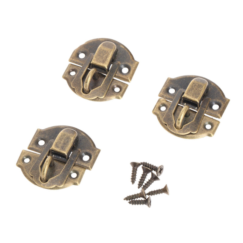 [Australia - AusPower] - Dophee 10pcs Antique Brass Decorative Hasp Jewelry Wooden Box Hasp Latch Lock with Screws 