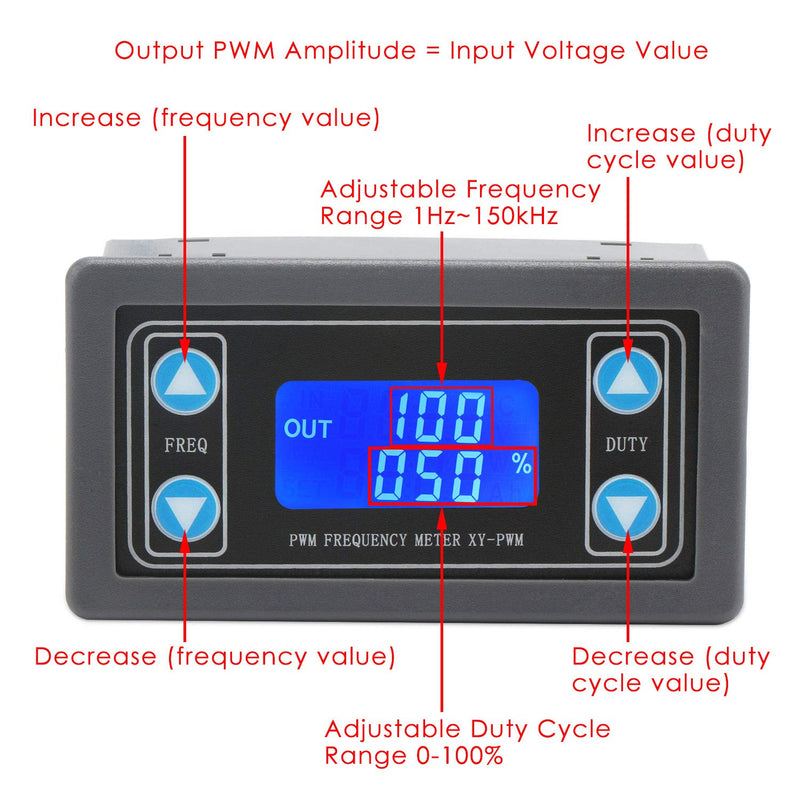 [Australia - AusPower] - Signal Generator, DROK DC 3.3-30V Function Generator 5-30mA LCD Display PWM Pulse Frequency Duty Cycle Rectangular Wave Square Wave Signal Generator 