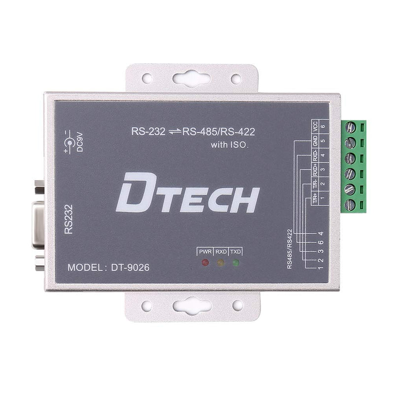 [Australia - AusPower] - DTech Active Isolated RS232 to RS485 RS422 Converter with RJ45 Serial Port Terminal Board Power Adapter DB9 Cable Optical Isolation Protection 2.5kV 