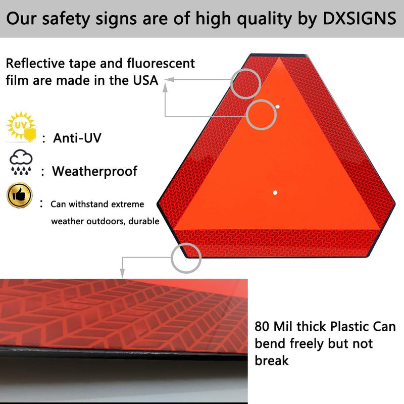 [Australia - AusPower] - Slow Moving Vehicle Sign Triangle Sign,Plastic 14"x16" Engineering Grade Reflective Up to 7 Years Outdoor for Golf Cart Plastic 