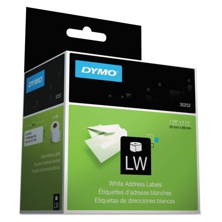 [Australia - AusPower] - DYMO 30252 LabelWriter Address Labels, 1 1/8 x 3 1/2, White, 350 Labels/Roll, 2 Rolls/Pack 