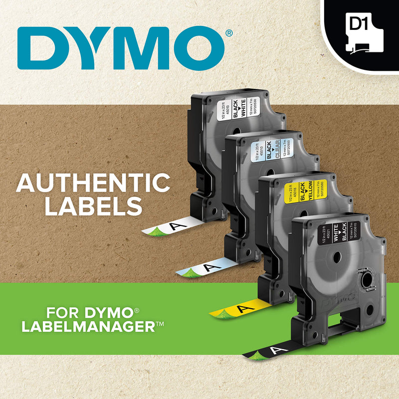 [Australia - AusPower] - DYMO All-Purpose Labels for DYMO XTL Label Makers, Black on White, 1/4", 1 Roll (1868751) 1/2" D1 Black on Clear 