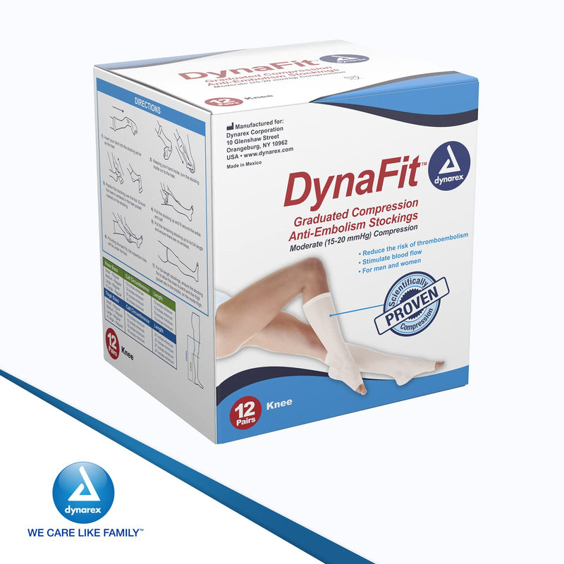 [Australia - AusPower] - Dynarex Dynafit compression stockings, knee - medium, regular,12 pairs 