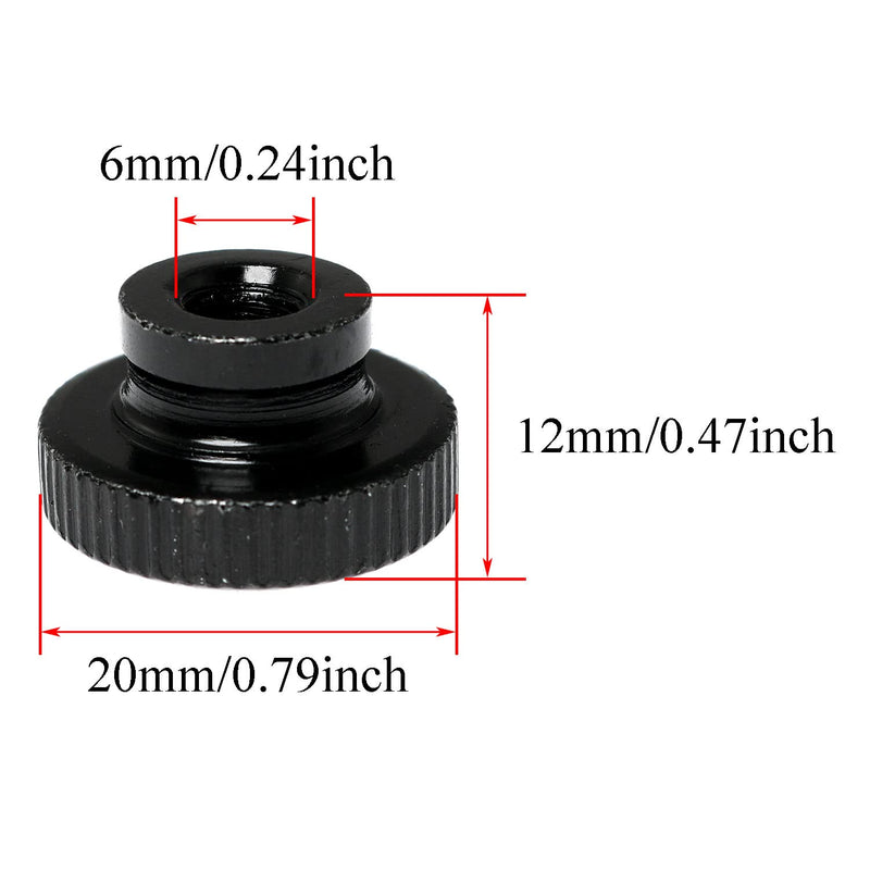 [Australia - AusPower] - Knurled Thumb Nut DZS ELEC 10PCS M6 Black Round Knobs Hand Nuts 