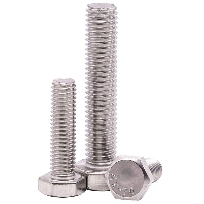 [Australia - AusPower] - 3/8-16 x 1" (1/2" to 6" Length Available) Hex Head Bolts Screws, 304 Stainless Steel 18-8, Fully Threaded, Hexagon Head Cap Bolts Screws, Coarse Thread UNC, Pack of 10 3/8-16 x 1" (10 PCS) 