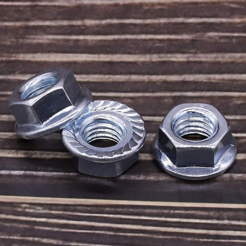 [Australia - AusPower] - 1/2"-13 UNC Serrated Flange Hex Locknuts Lock Nuts, Zinc Plated Carbon Steel, 3/4" Hex Drive, 10 PCS 1/2"-13 (10 PCS) 