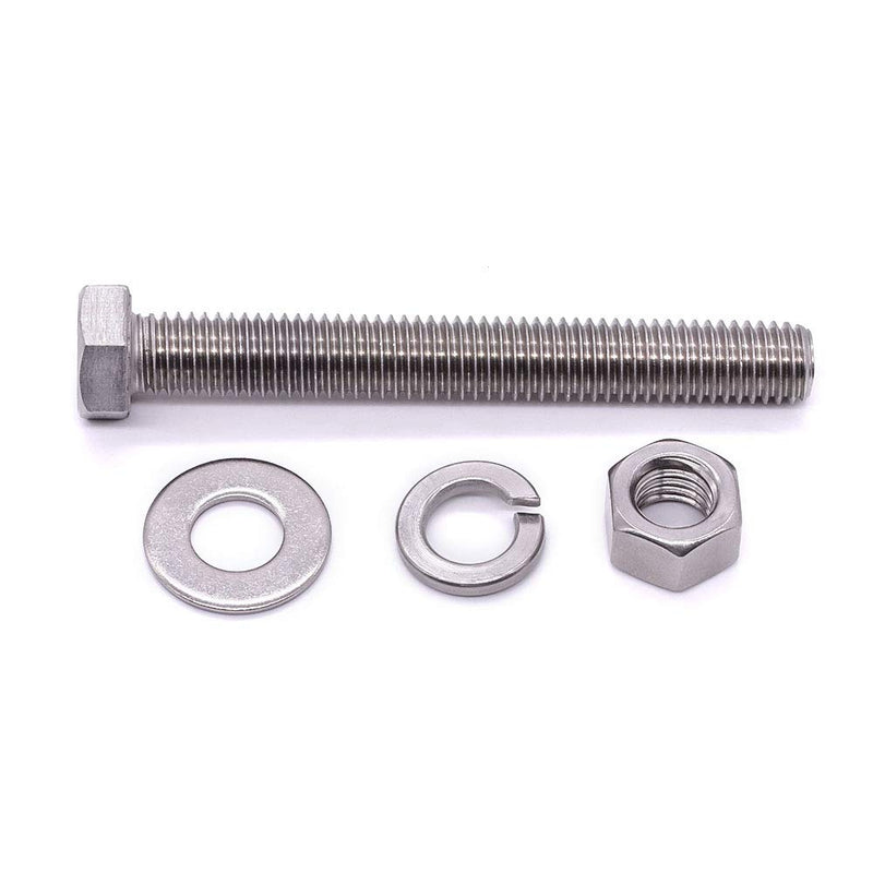 [Australia - AusPower] - 1/2-13 x 1-1/2" (5sets) Stainless Steel Hex Bolts Screws with Nuts Flat Washers Lock Washers, 304 SS 18-8, Hexagon Head, Fully Machine Threaded, Bright Finish 1/2-13 x 1-1/2" (5 sets) 