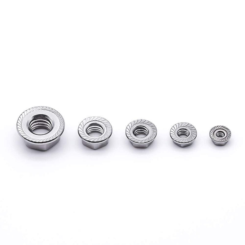 [Australia - AusPower] - 1/4"-20 Serrated Flange Hex Lock Nuts Hexagon Nuts, 304 Stainless Steel 18-8, Full Thread, Coarse Thread UNC, Pack of 25 1/4"-20 (25 pcs) Flange Nuts 