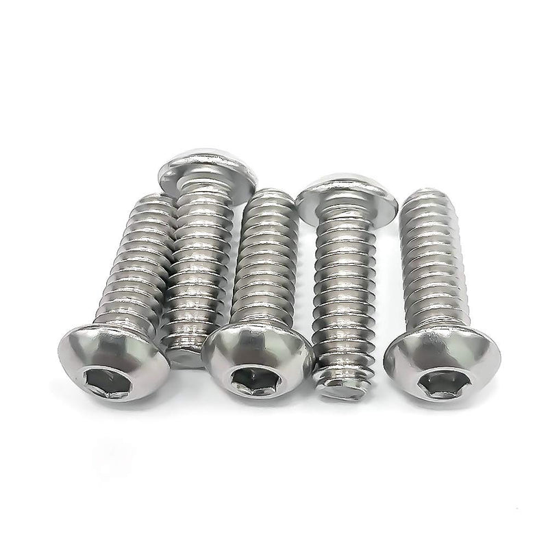 [Australia - AusPower] - 1/4-20 x 2-1/2" Button Head Socket Cap Bolts Screws, 304 Stainless Steel 18-8, Allen Hex Drive, Bright Finish, Fully Machine Thread, Pack of 10 1/4-20 x 2-1/2 