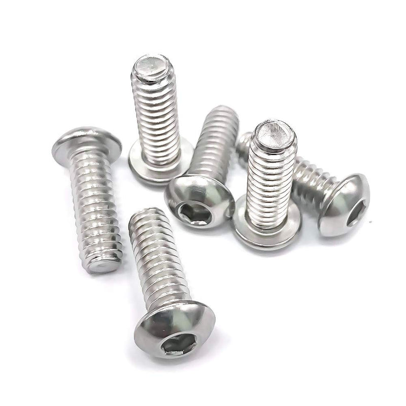 [Australia - AusPower] - 1/4-20 x 2-1/2" Button Head Socket Cap Bolts Screws, 304 Stainless Steel 18-8, Allen Hex Drive, Bright Finish, Fully Machine Thread, Pack of 10 1/4-20 x 2-1/2 