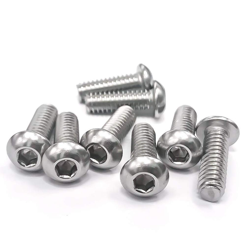 [Australia - AusPower] - 1/4-20 x 2-1/2" Button Head Socket Cap Bolts Screws, 304 Stainless Steel 18-8, Allen Hex Drive, Bright Finish, Fully Machine Thread, Pack of 10 1/4-20 x 2-1/2 