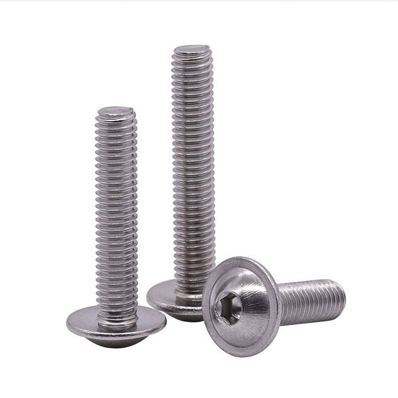 [Australia - AusPower] - M4-0.7 x 10mm Flanged Washer Button Head Socket Cap Screws, 304 Stainless Steel 18-8, Allen Hex Drive, Full Thread Coarse Thread UNC, 100 PCS M4 x 10mm (100 pcs) 