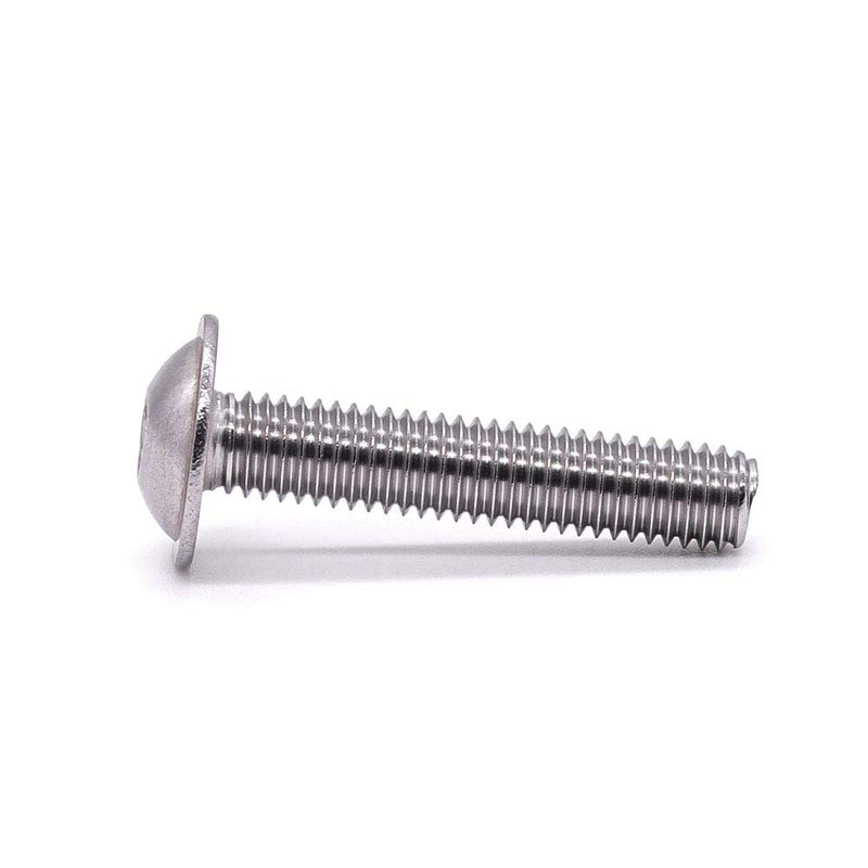 [Australia - AusPower] - M4-0.7 x 10mm Flanged Washer Button Head Socket Cap Screws, 304 Stainless Steel 18-8, Allen Hex Drive, Full Thread Coarse Thread UNC, 100 PCS M4 x 10mm (100 pcs) 