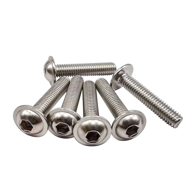 [Australia - AusPower] - M4-0.7 x 10mm Flanged Washer Button Head Socket Cap Screws, 304 Stainless Steel 18-8, Allen Hex Drive, Full Thread Coarse Thread UNC, 100 PCS M4 x 10mm (100 pcs) 