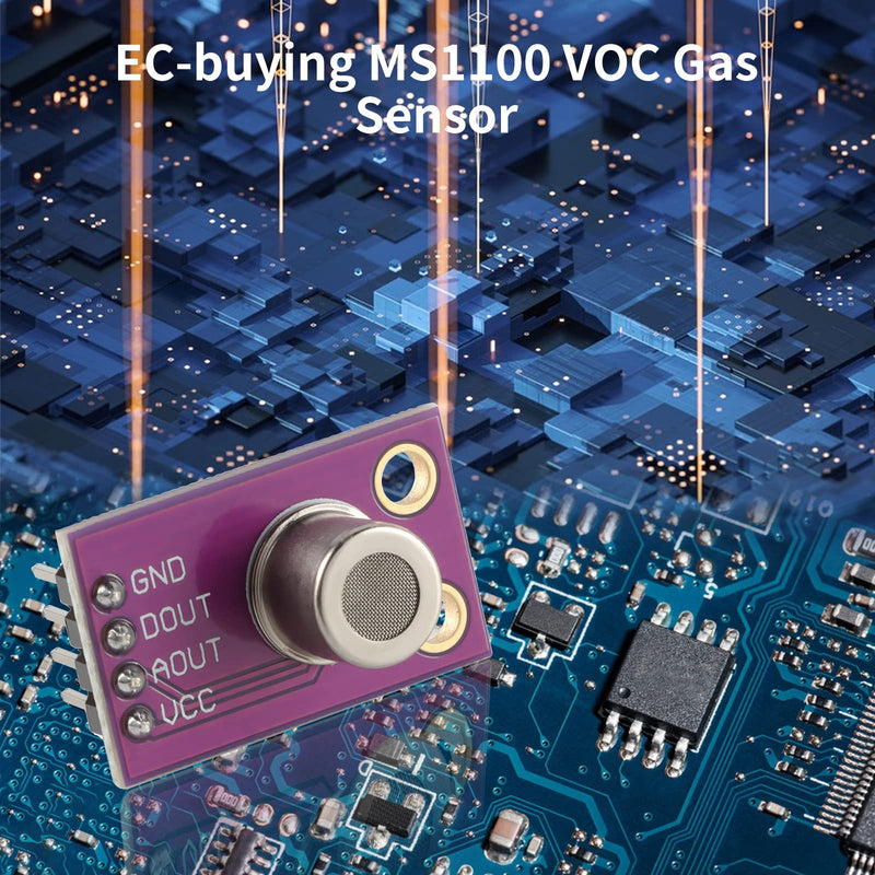 [Australia - AusPower] - EC Buying MS1100 Gas Sensor, VOCs Sensor for Air Quality, Carbon Dioxide Formaldehyde Monitoring TVOC CO2 Gas Sensor Module, Sensor Arduino I2C 