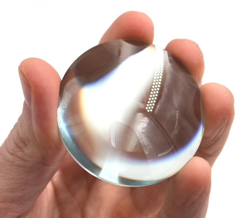 [Australia - AusPower] - Round Double Convex High Optical Purity Glass Lens - 2" (50mm) Diameter - 50mm Focal Length - 15mm Thick Approx. - Eisco Labs 