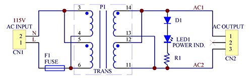 [Australia - AusPower] - Electronics-Salon 5 Watt(VA) DIN Rail Mount Power Transformer Module (in: 115VAC, Out: 15VAC) IN: 115VAC 