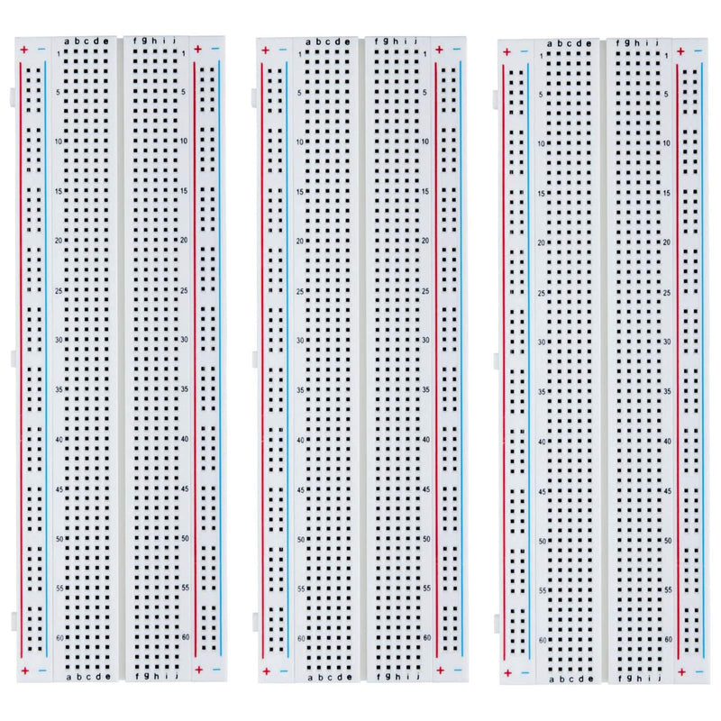 [Australia - AusPower] - ELEGOO 3pcs Breadboard 830 Point Solderless Prototype PCB Board Kit for Arduino Proto Shield Distribution Connecting Blocks 