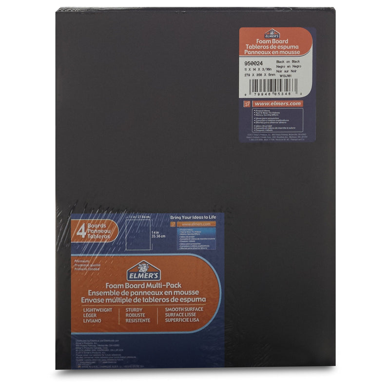 [Australia - AusPower] - Elmer's Foam Boards, 11 x 14 Inches, Black/Black Core, 4-Count (950024) 